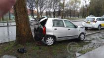 Mercedes-AMG C 63 crasht in Den Haag