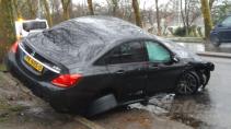 Mercedes-AMG C 63 crasht in Den Haag