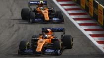 McLarens tijdens GP van Rusland 2019