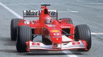 Ferrari F1-auto F2002 dichtbij