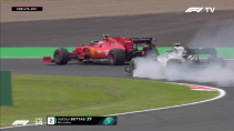 Bottas en Leclerc flatspot Bottas GP van Japan 2019