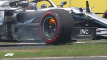 Hamilton vuur uit remmen GP van Japan 2019