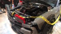 Dodge Challenger Hellcat gestolen en gecrasht drie kwart voor dichtbij