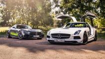 Mercedes-AMG GT R Pro en Mercedes SLS AMG Black SeriesMercedes-AMG GT R Pro en Mercedes SLS AMG Black Series