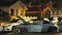 BMW M4 na crash over rotonde