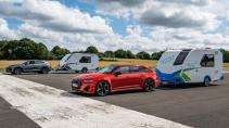 Audi RS 6 vs Lamborghini Urus met caravan