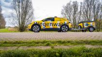 Volkswagen ID.4 met aanhanger voor elektrische auto's op te laden