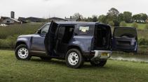 Deuren open Land Rover Defender 90 Commercial (grijs kenteken)