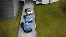 Bugatti Chiron drie op een rij