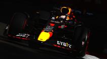 Max Verstappen in de Red Bull RB18