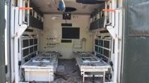 Binnenkant Defensie G-Klasse ambulance