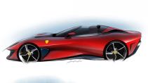 Ferrari SP51 tekening zijkant