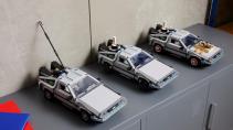 Drie versies LEGO DeLorean Back to the Future