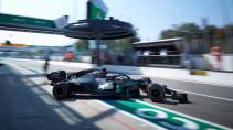 Lewis Hamilton GP van Italië 2020 pitstraat