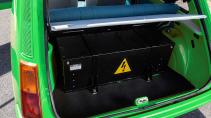 Renault 5 elektrisch batterij in de kofferbak