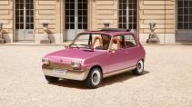 Renault 5 roze schuin voor