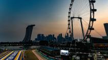 Circuit Singapore Marina Bay overzicht met reuzenrad
