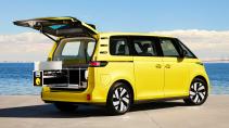 Volkswagen ID. Buzz camper BusBox opengeklapt schuin achter