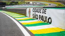 GP van Brazilië doek met gemeente Sao Paulo pitlane