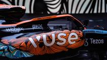 McLaren F1 2022 speciale kleurstelling GP van Abu Dhabi sidepod
