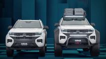 Volkswagen Amarok door Delta 4x4 renders voor naast standaard Volkswagen Amarok