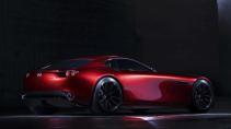 Mazda RX Vision concept in een studio schuin achter
