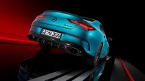 Mercedes-AMG CLA na update blauwe kleur schuin achter