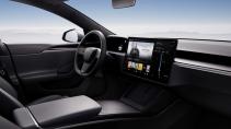 Tesla Model S interieur met rond stuur