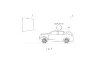 Ford patent drive-in bioscoop auto voor een scherm met ingezakte achterkant vanaf de zijkant