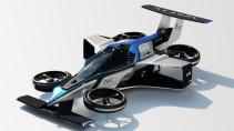 Vliegende auto op waterstof Airspeeder MK4 schuin voor