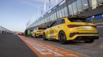 Audi RS 3 Sportback schuin achter in de pits Circuit Zandvoort
