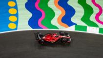 GP van Saoedi-Arabië 2023 kwalificatie Leclerc rijdend boven