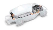 Lamborghini LB744 hybride schets motor schuin voor