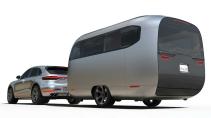 Porsche Airstream caravan concept schuin achter