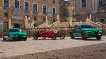 Alfa Romeo 100 jaar Quadriofoglio Giulia, RL en Stelvio