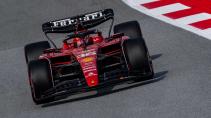 Leclerc rijdend GP van Spanje 2023