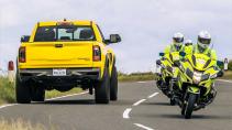 Motoragenten, politie Ram TRX Mammoth 1000 van Hennessey