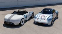 Porsche 357 Vision Speedster en Coupé naast elkaar