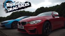 TopGear Drag Races (1): BMW M4 vs BMW i8