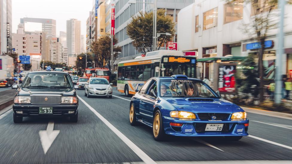 Stadsrally met de Subaru Impreza WRC