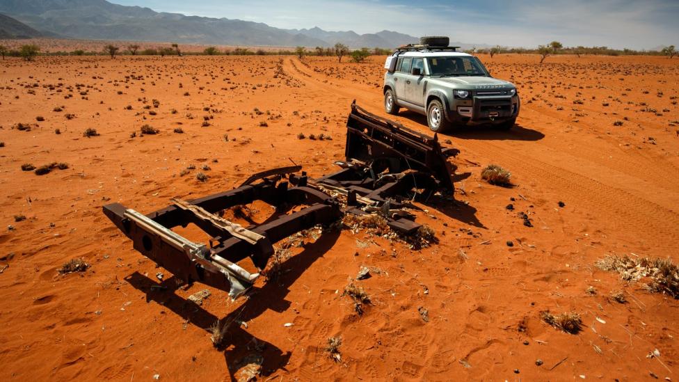 Land Rover Defender in Namibië