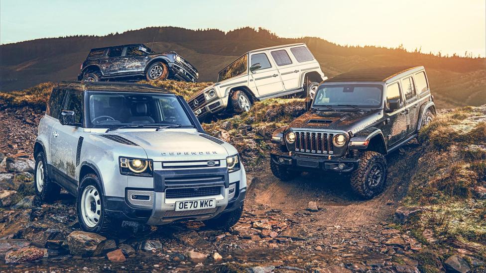 Ford Bronco vs Mercedes G-klasse vs Jeep Wrangler vs Land Rover Defender: wat is de beste offroader?