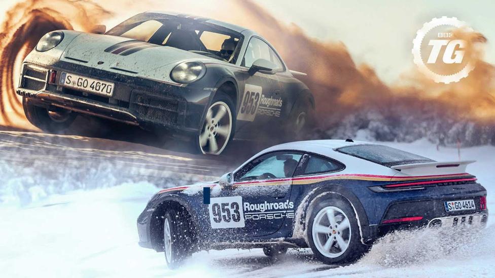 Rijden met de Porsche 911 Dakar in de woestijn en in de sneeuw
