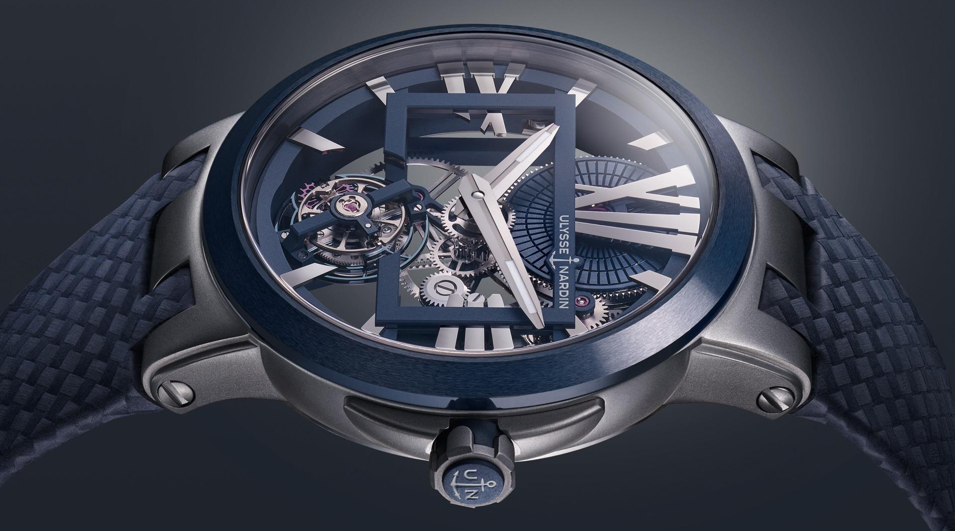 Ulysse Nardin Executive Skeleton Tourbillon Blue 1713-139/43 side