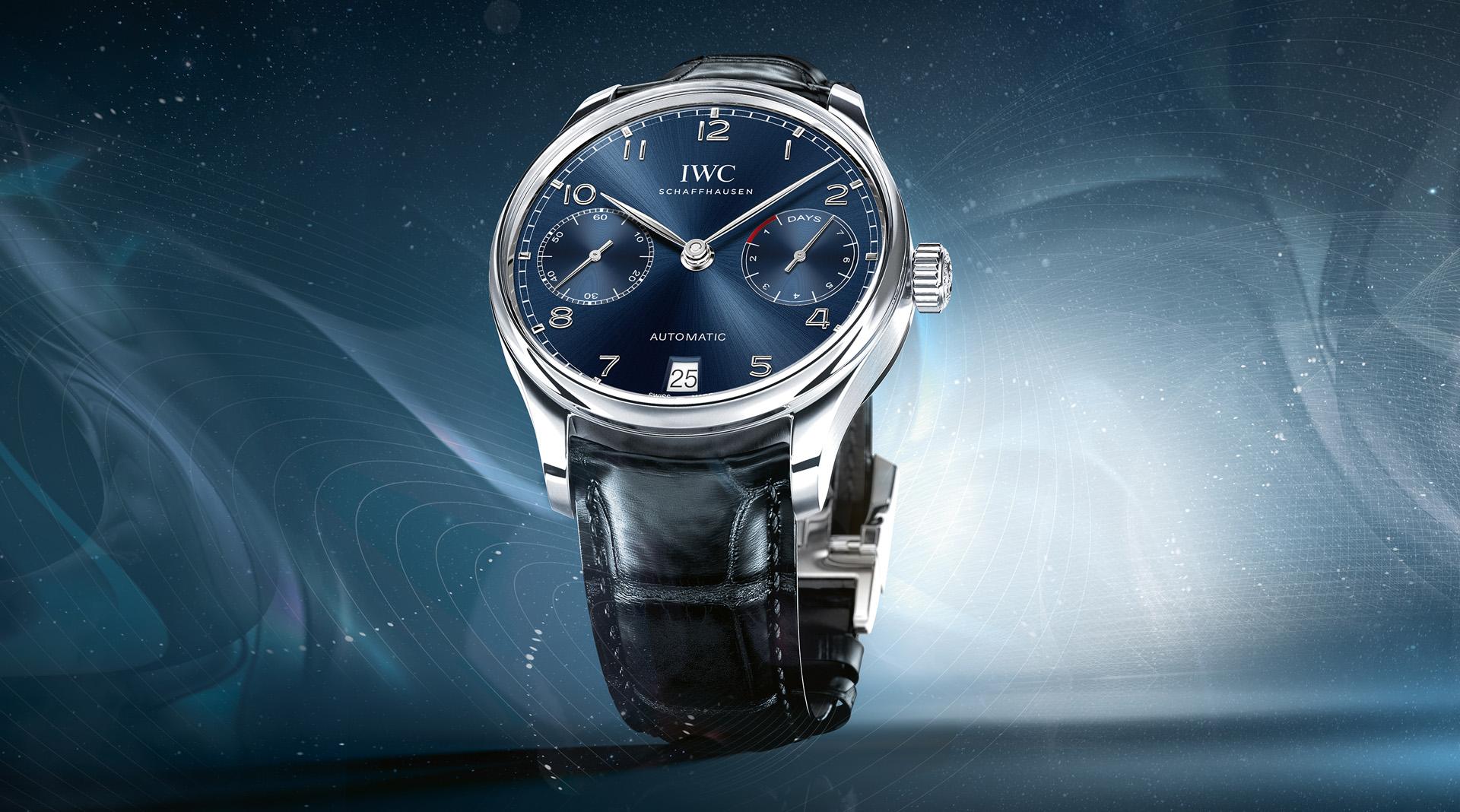 Iwc schaffhausen blue dial best sale