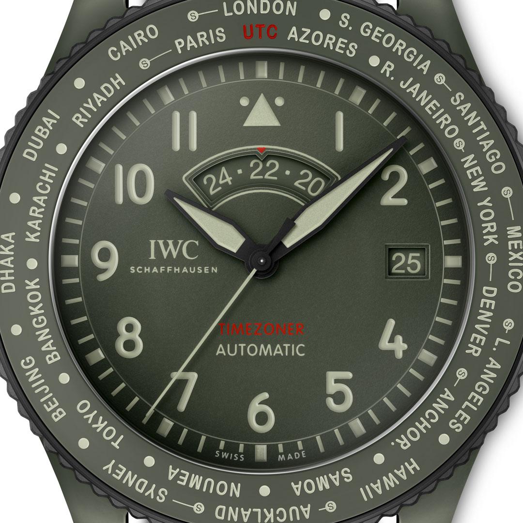 IWC Pilot’s Watch Timezoner Top Gun Woodland ref. IW395601 dial