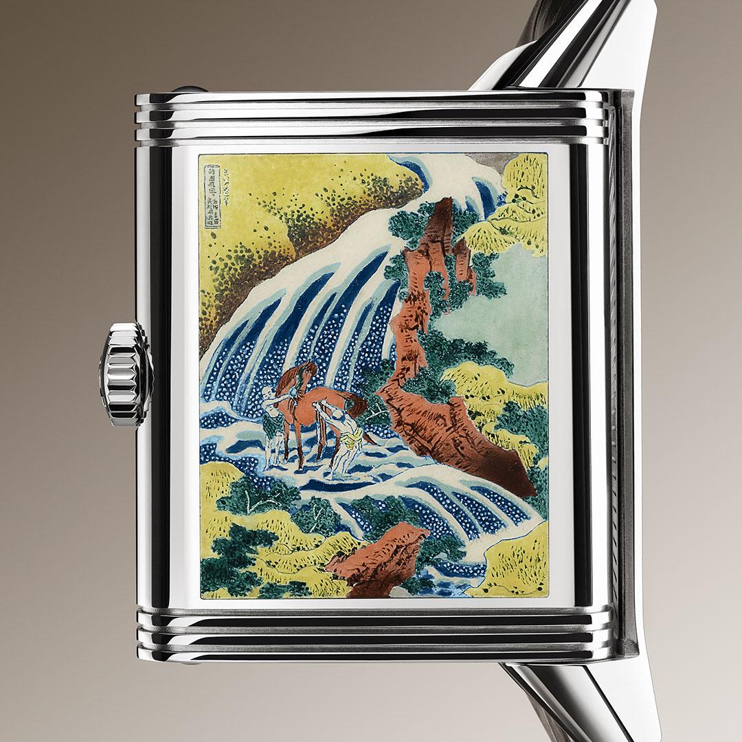 Jaeger-LeCoultre Reverso Tribute Enamel Hokusai lozenge ref. Q39334T4 The Waterfall Where Yoshitsune Washed his Horse at Yoshino