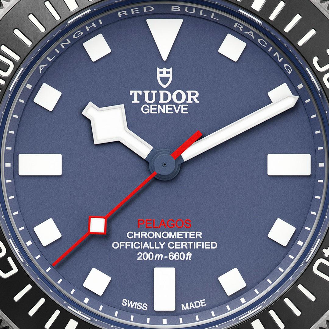 Tudor Pelagos FXD Alinghi Red Bull Racing Edition ref. 25707KN dial