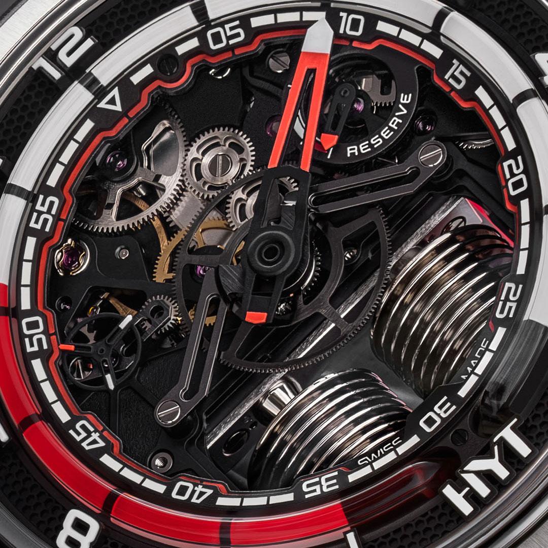 HYT Hastroid Silver Red ref. H03061-A dial detail