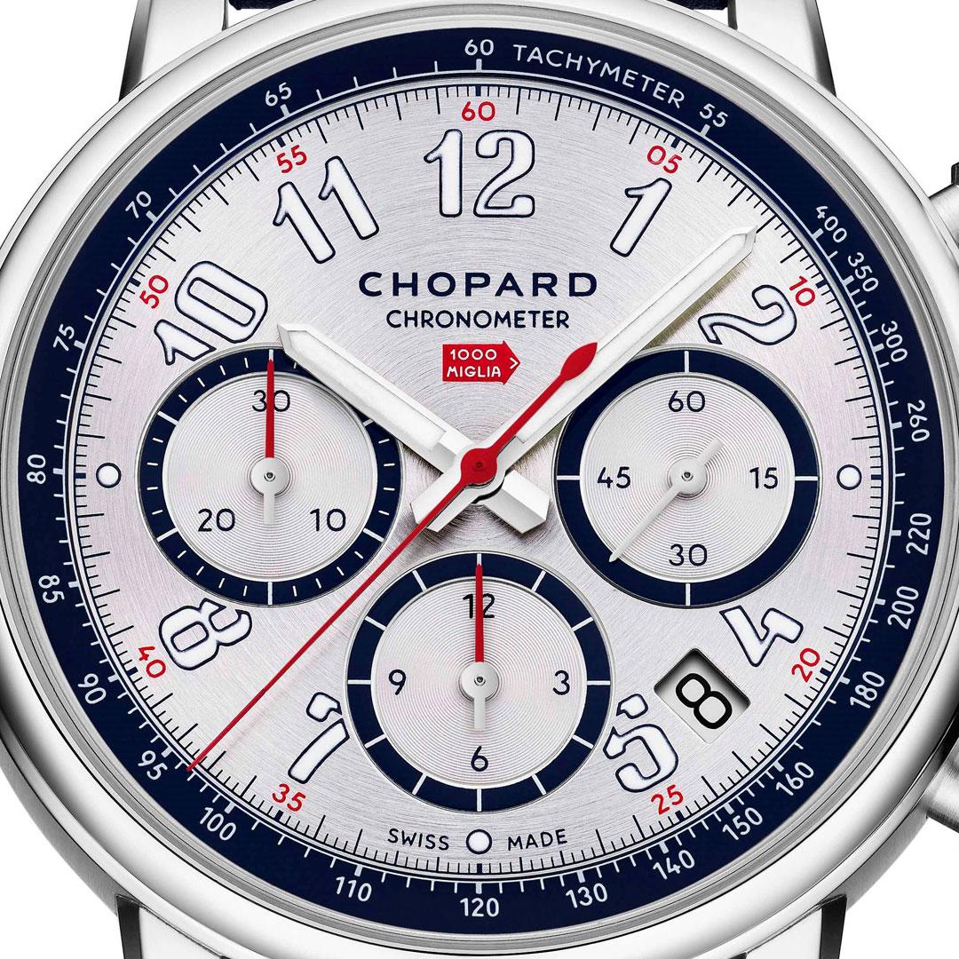 Chopard Mille Miglia Classic Chronograph French Limited Edition ref. 168619-3007 dial